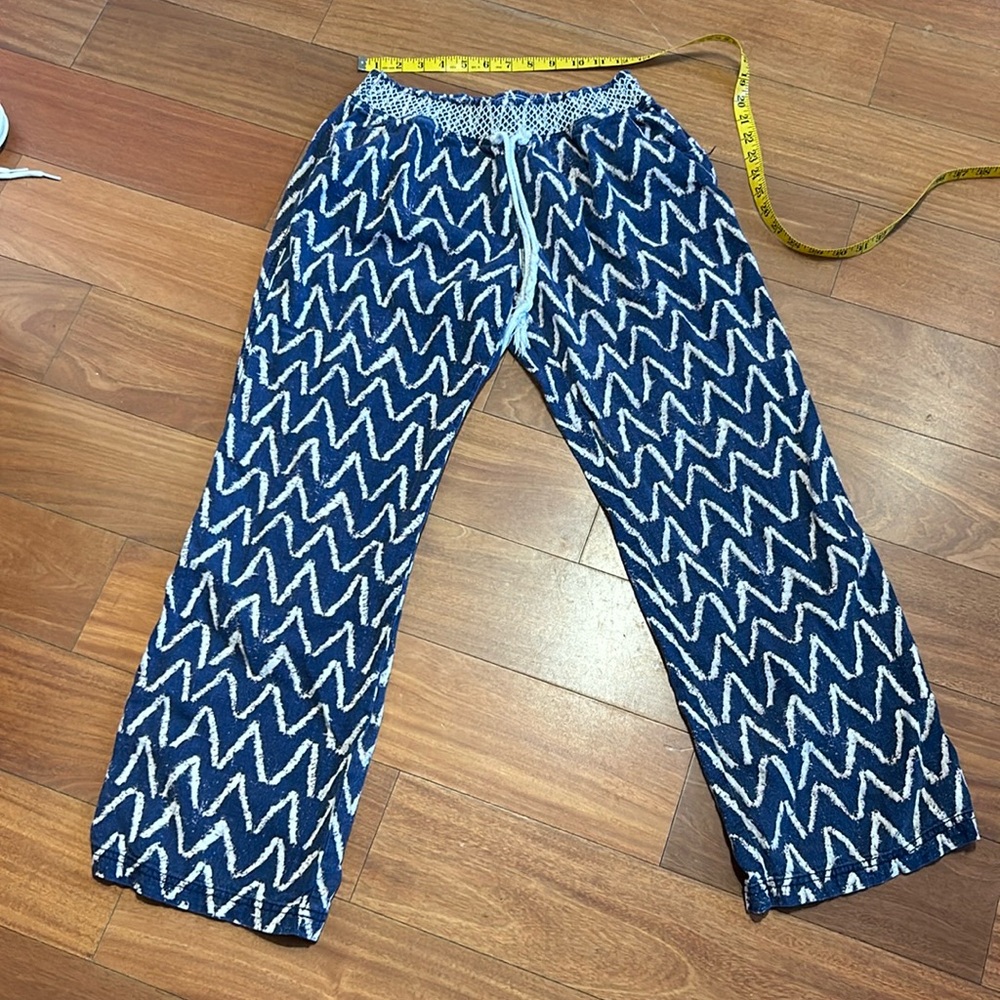 Kiss & Cry Linen Zig Zag Wide Leg Pants